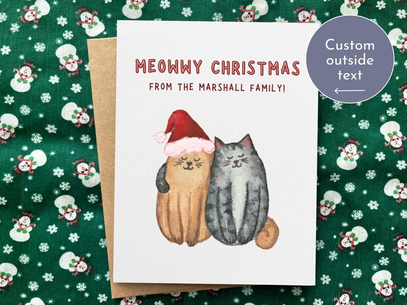 Cute Cats Christmas Card, Funny Merry Christmas Pun for Cat Lovers ...