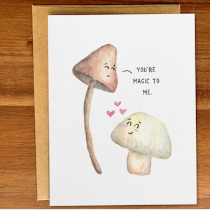 Niedliche Pilz handgemachte Grußkarte, Lustige Geburtstags- und Jubiläumskarte, Aquarell Pilz, Zauberpilz Wortspiel, Personalisierte benutzerdefinierte Karte