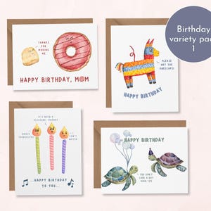 Cute Handmade Birthday Card for Mom, Sweet Happy Birthday Watercolor