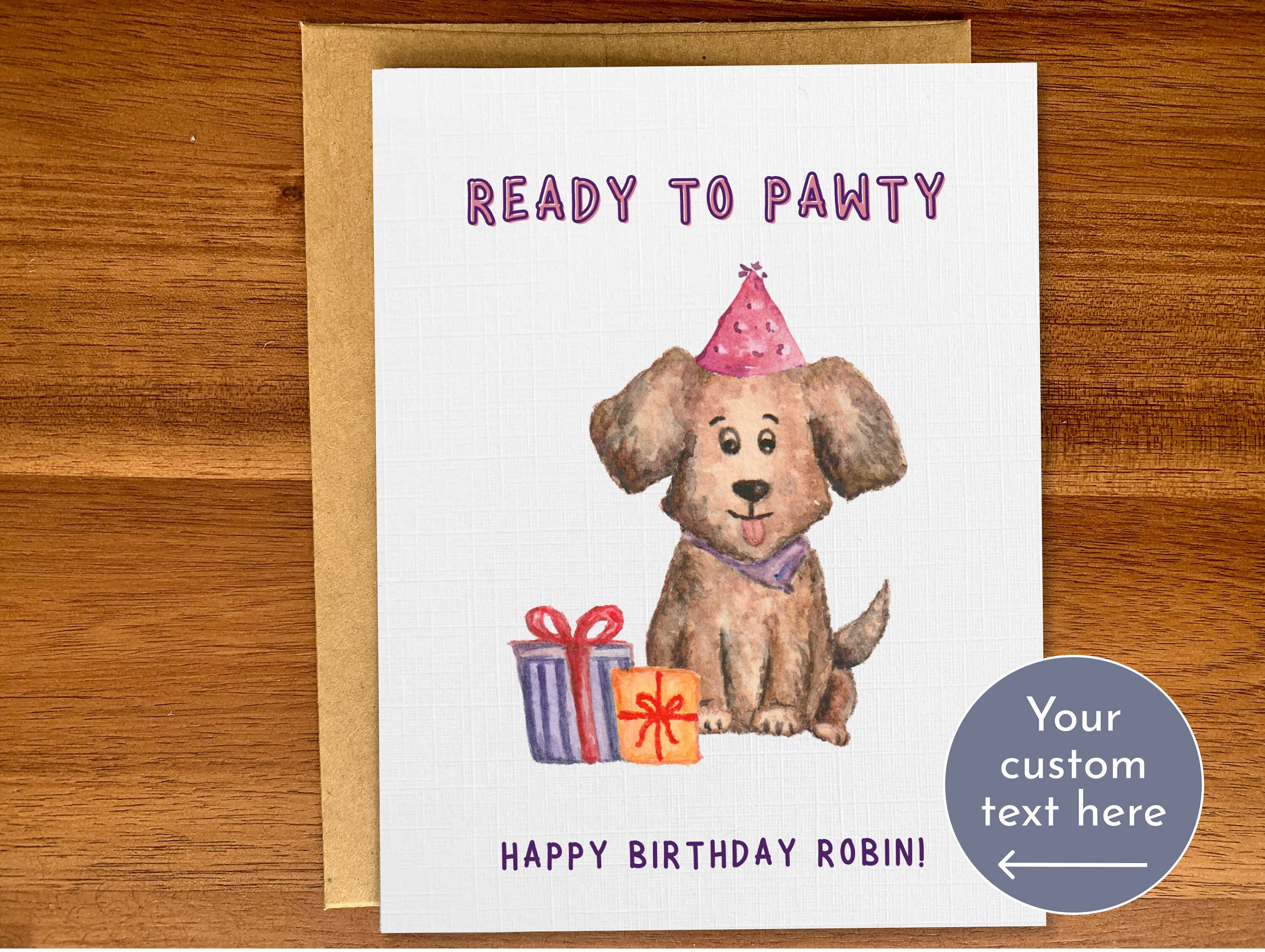 Cute Custom Dog Birthday Card, Funny Personalized Birthday Card for Dog ...