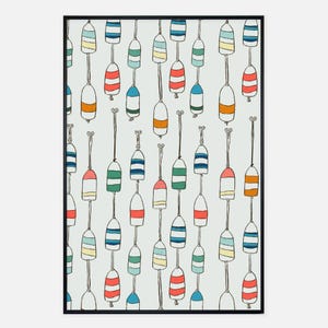 Colorful Lake Life Vintage Buoy Poster - 24&quot; x 36&quot; - Costal Cabin Art  Nautical Print