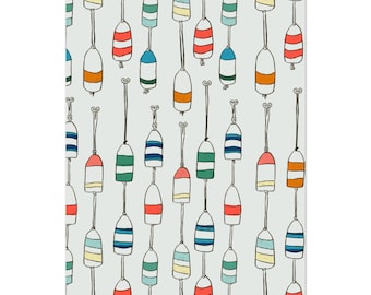 Colorful Lake Life Buoy Poster Print – 24" x 36", 16" x 24" and 8"x12"