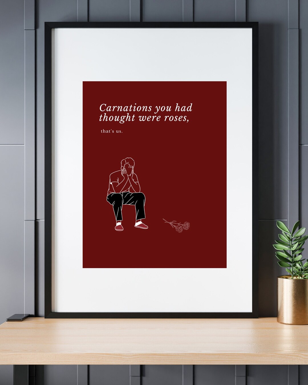 Taylor Swift Print Maroon Digital Download, Carnations You Had Thought