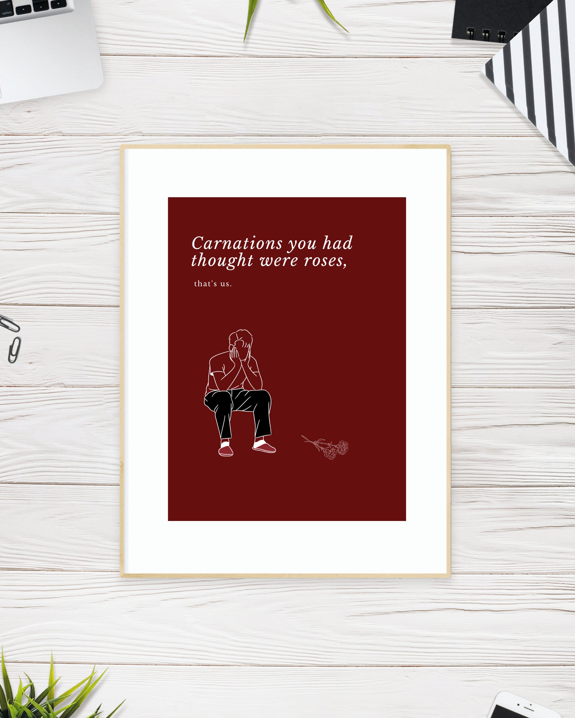 Taylor Swift Print Maroon Digital Download, Carnations You Had Thought