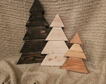 Wooden Christmas Tree Set - Festive Wood Christmas Trees - Holiday Decor - Christmas Decor - Farmhouse Christmas Trees -Holiday PACKAGE 2