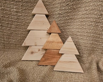Wood Christmas Tree Set - Festive Wood Christmas Trees - Holiday Decor -Christmas Decor - Farmhouse Style Christmas Trees -Holiday PACKAGE 1