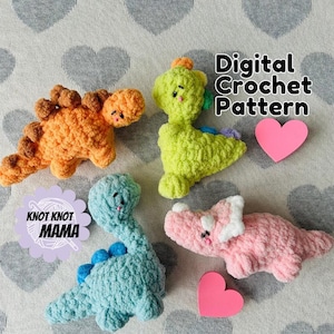 NO-SEW Dinosaurier Häkelanleitungen - Mini-Saurier