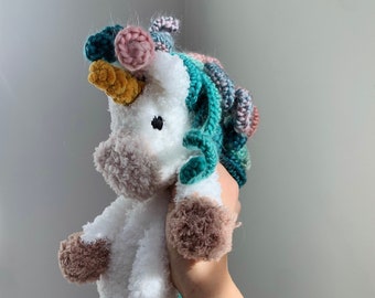 READY-TO SHIP Crocheted Unicorn Snuggler