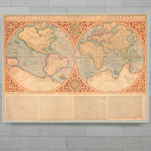 Póster del mapa del mundo de 1637