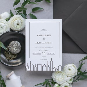 Invitación de boda moderna EDITABLE con tarjeta RSVP, descarga digital o imprimible