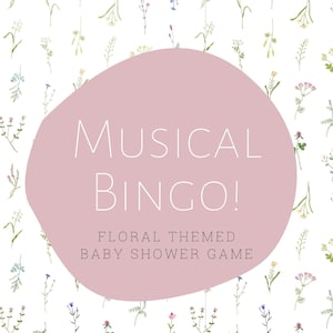 Babyshowerspellen, Babyshower Bingo, Bloemenbabyshower, Babyshower, Muzikale Bingo, Spotify-afspeellijst, Babyshowerliedjes, Instant Download