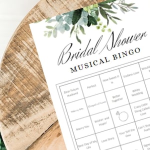 Juego De Bingo, Juego De Música, Bingo De Bridal Shower, Descarga Digital Instantánea, Juegos De Despedida De Soltera, Bingo De Música, Lista de Reproducción de Bridal Shower de Spotify