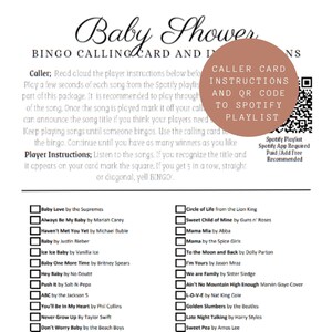 Gra Baby Shower, Baby Bingo, Boho Baby Shower, Baby Shower, Muzyczne Bingo, Playlista Spotify na Baby Shower, Natychmiastowe pobieranie, Karty Bingo zdjęcie 4