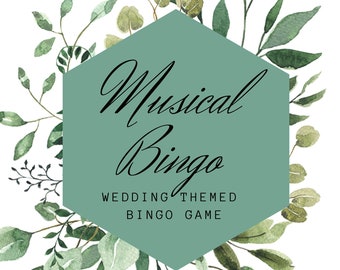 Bingo Game, Music Game, Wedding Bingo, Instant Digital Download, Bridal Shower Games, Music Bingo, Spotify Wedding Shower Playlist