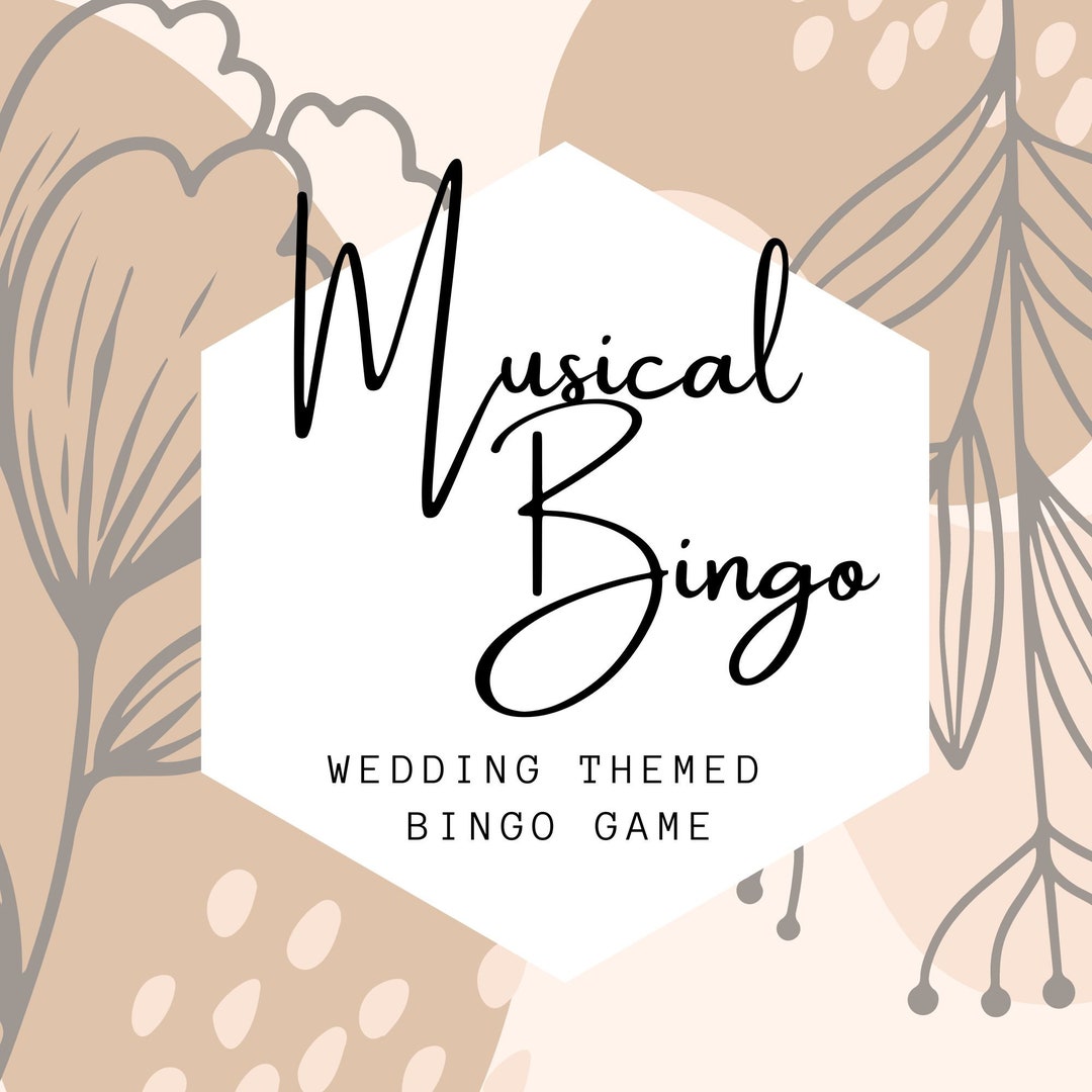 Bingo Game, Wedding Bingo, Instant Digital Download, Boho Wedding Shower, Music Bingo, Spotify
