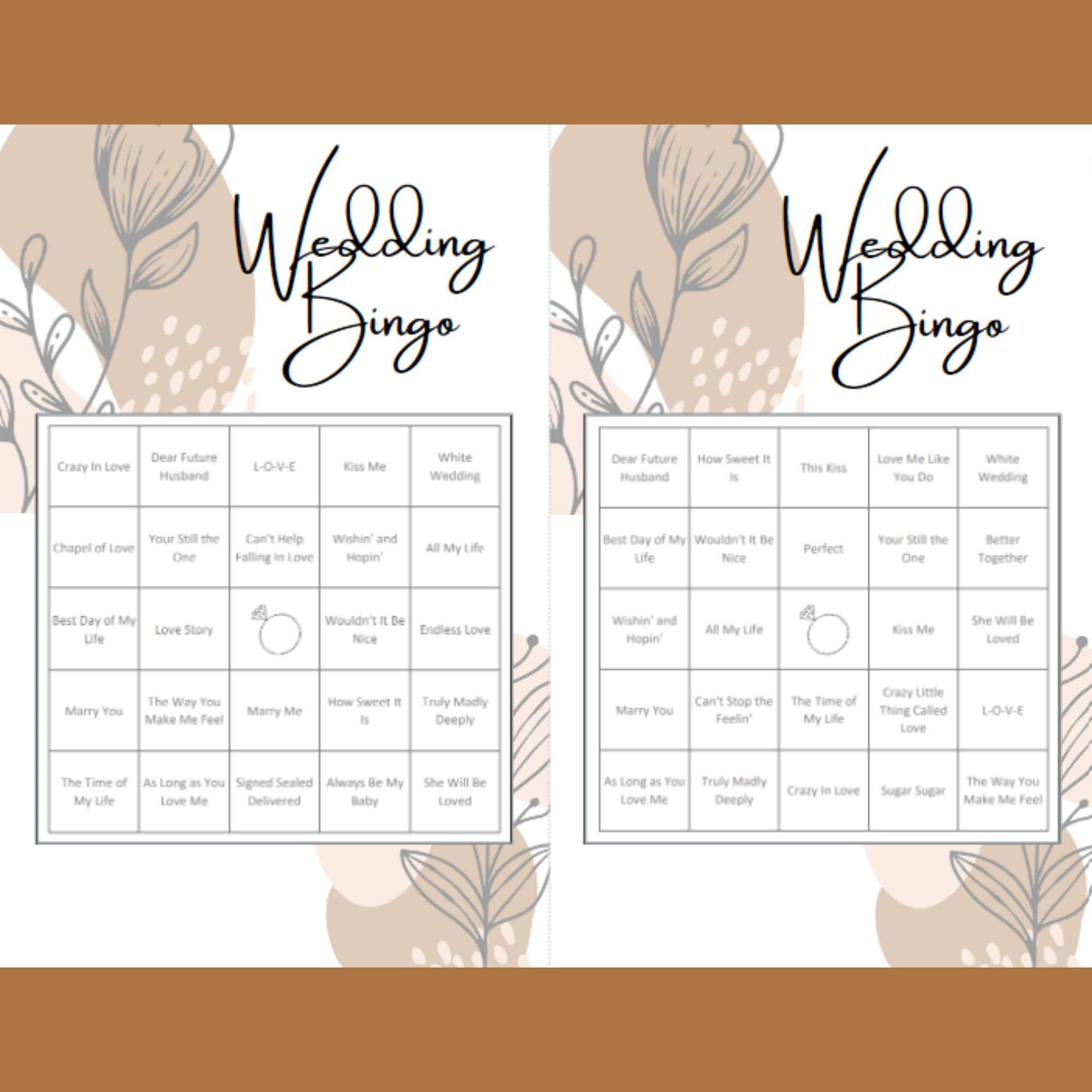 Bingo Game, Wedding Bingo, Instant Digital Download, Boho Wedding Shower, Music Bingo, Spotify