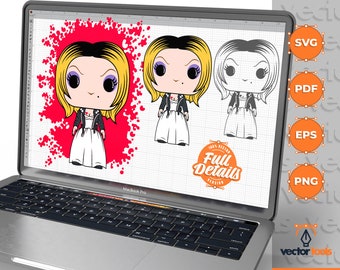 Tiffany SVG, Funko, Bride of Chucky, Tiffany Digital File Download, Chucky Horror, Halloween svg, Horror svg, cricut, eps, svg, pdf, png