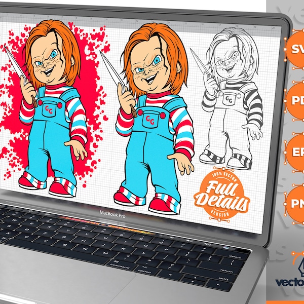 Chucky Svg , Chucky Horror movie svg, Chucky  clip, art Halloween Svg, Cricut svg Files , Childs play design, Digital File