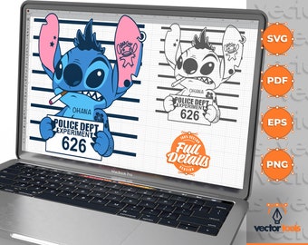 Stitch svg, Stich bad guy , Stitch file art, Stich t-shirt, Stich Trending, cricut, eps, svg, pdf, png, file cut, file art instant download