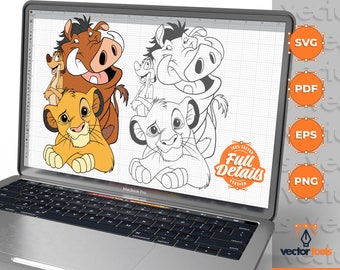 Lion King svg, Timon Simba Pumba, Lion King png, Timon et Pumba svg, Simba svg, fichier svg Simba, Pumba svg