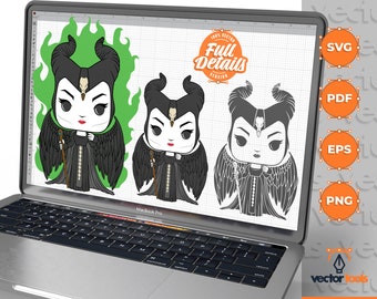 Maleficent Svg, Funko, Evil Queen svg, Maleficent cut file,  Villain svg, Witch svg, cricut, eps, svg, pdf, png