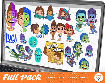 Luca, Luca Pack, Luca svg, Alberto SVG, Luca clipart, Luca Trending, cricut, eps, svg, pdf, png, file cut, 180 file art instant download