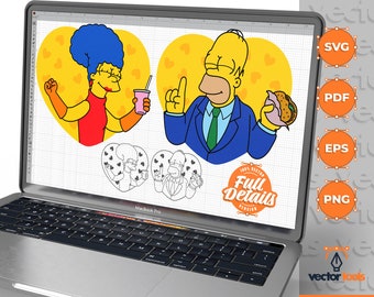 Homer, Marge, Homer svg, Marge svg, The Simpsons, The Simpsons svg, The Simpsons clipart, Simpsons t-shirt vector, png, pdf, eps