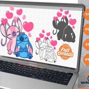 Steek svg, Stitch liefde svg, Stitch en Angel svg, Lilo en Stitch svg, Stitch en Angel liefde svg, Lilo & Stitch Cut Files, Stitch File