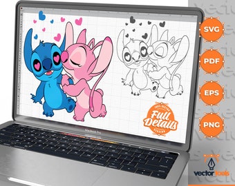 Stitch svg, Stitch love svg, Stitch And Angel svg, Lilo and Stitch svg, Stitch And Angel love svg, Lilo & Stitch Cut Files, Stitch File Art