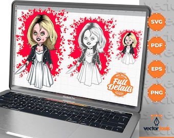 Tiffany SVG, Braut von Chucky, Tiffany digitaler Datei Download, Chucky Horror Film Killer, Halloween svg, Horror svg, geschnitten Datei, Clipart