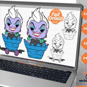Ursula Svg, Funko, Villain svg, Little Mermaid SVG, The Little Mermaid cut file, Witch svg, cricut, eps, svg, pdf, png