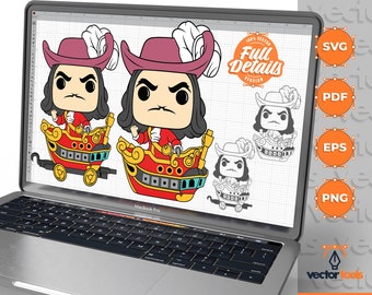 Captain Hook SVG, Captain Hook, Captain Hook Funko SVG, Funko svg, Captain Hook Clipart, geschnittene Datei Cricut, svg, eps, pdf, png