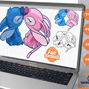 Steek svg, Stitch liefde svg, Stitch en Angel svg, Lilo en Stitch svg, Stitch en Angel liefde svg, Lilo & Stitch Cut Files, Stitch File Art