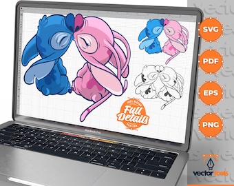 Stich svg, Stich Liebe svg, Stitch und Engel svg, Lilo und Stitch svg, Stitch und Engel liebe svg, Lilo & Stitch geschnitten Dateien, Stitch File Art