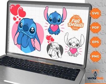 Stitch svg, Lilo and stitch svg, Lilo svg, Stitch And Angel svg, Stitch love svg,  Stitch Valentines svg, Stitch Cut Files