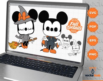 Funko Halloween, Maus Halloween SVG, Maus Vampir SVG, Maus Terror SVG, Halloween Trending, Datei geschnitten Cricut, eps, svg, pdf, png