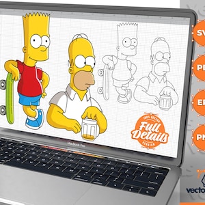 Bart, Bart svg, Homer, Homer svg, The Simpsons, The Simpsons svg, The Simpsons clipart, Bart t-shirt vector, Easy Cut svg, png, pdf, eps