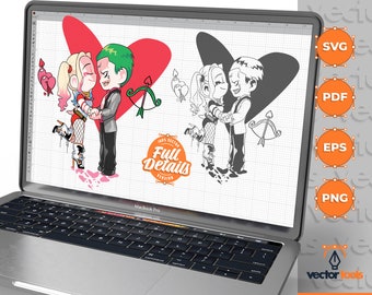 Joker Harley Quinn SVG, Joker and Harley Quinn love SVG, Joker Svg, Harley Quinn Svg, Joker Marvel Harley Quinn, Joker Svg Cut file