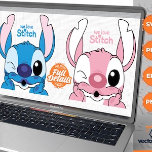 Stitch svg, Stitch love svg, Stitch And Angel svg, Lilo and Stitch svg, Stitch And Angel love svg, Lilo & Stitch Cut Files, Stitch File Art