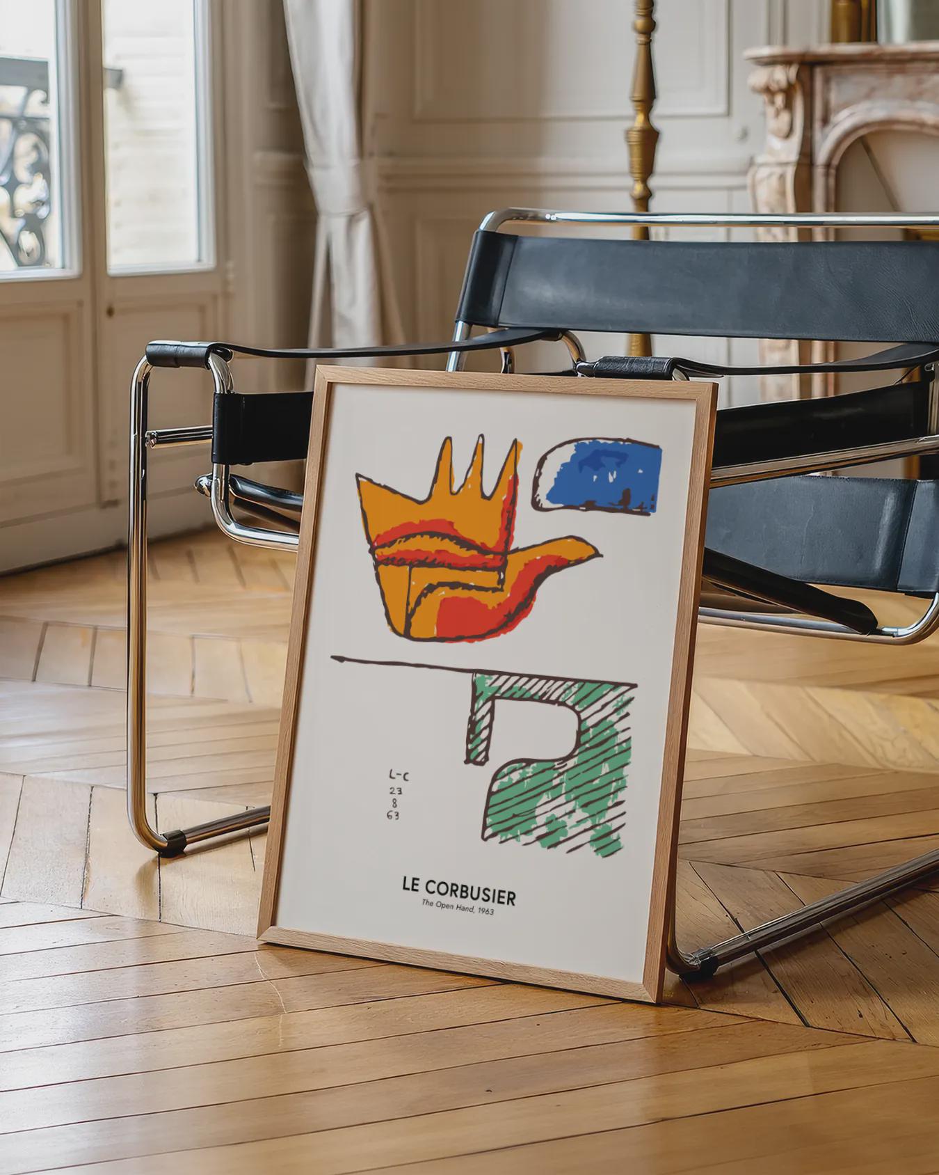 Le Corbusier the Open Hand Wall Art, Le Corbusier Drawing