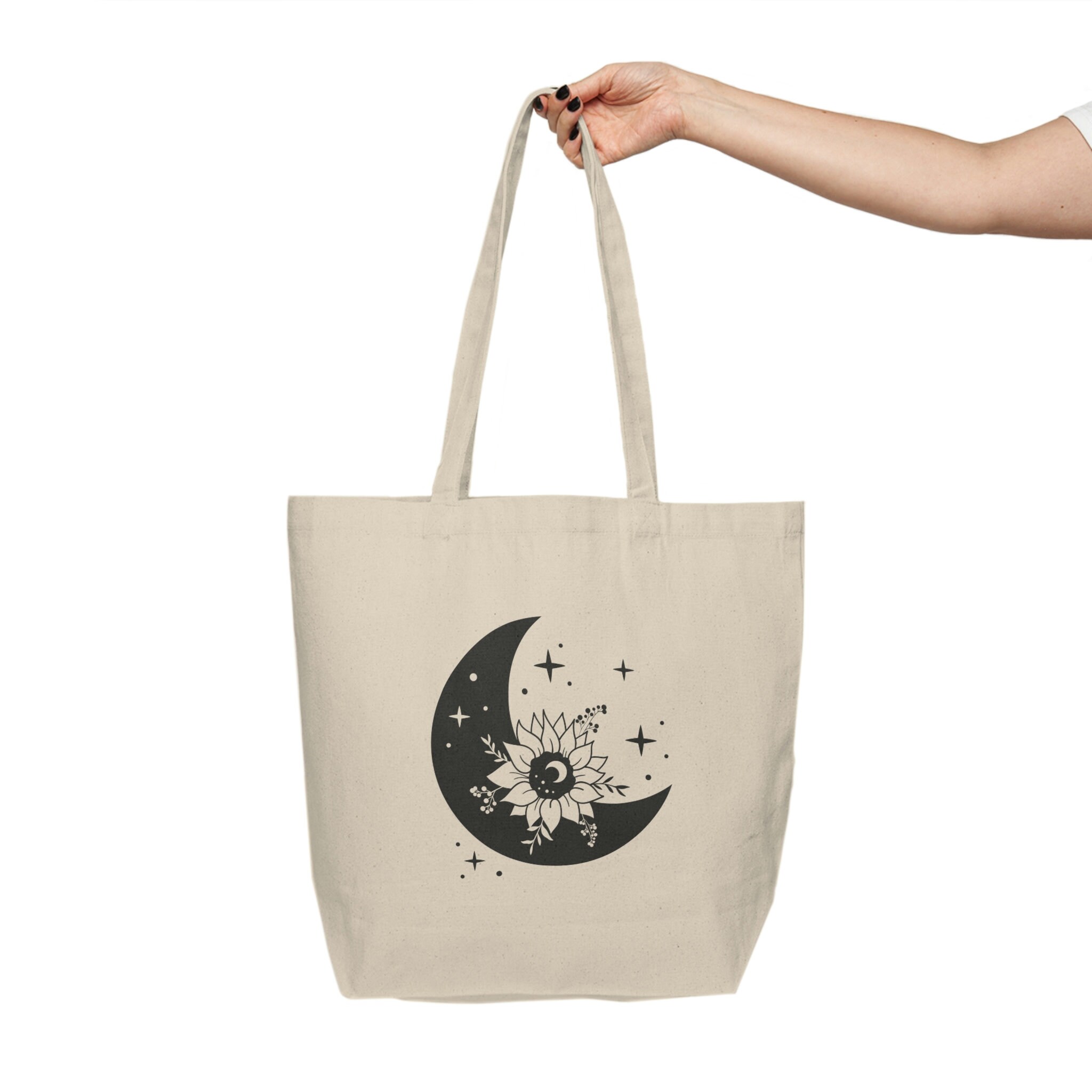 Sunflower and Moon Bag. Canvas Shopping Tote - Etsy