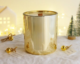 Golden Christmas candle scented candle gold candle Christmas candle Christmas gift scented candle Christmas scented candle winter decoration gold winter decoration