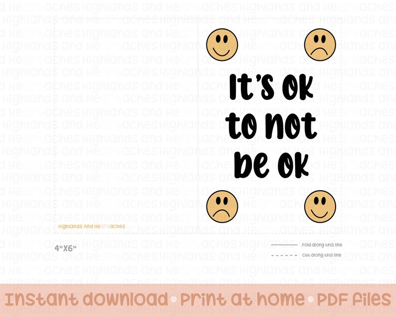 Its Ok to Not Be Ok Printable Card Print at Home Card for Infertility ...