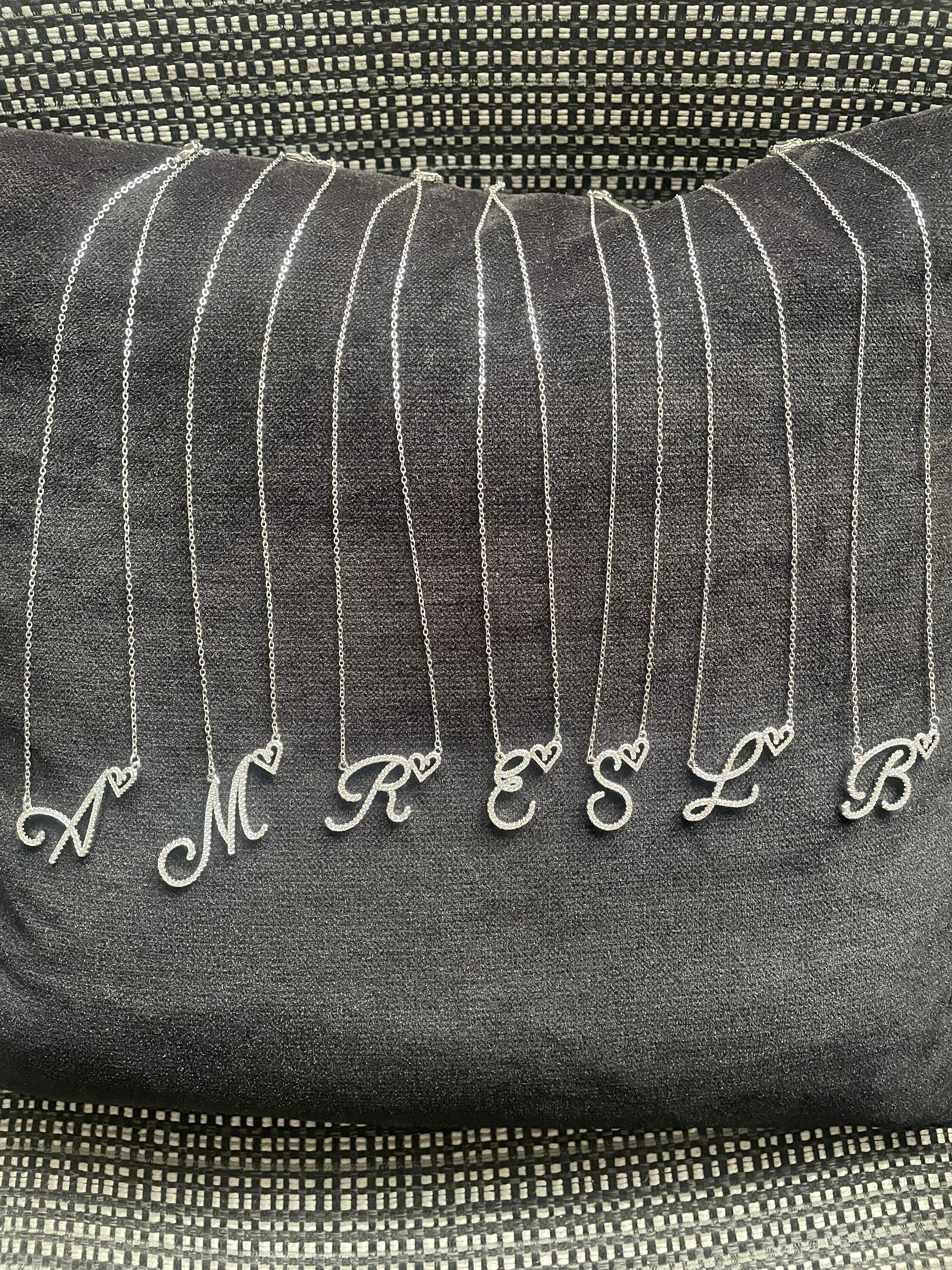 Diamond cheap monogram necklaces