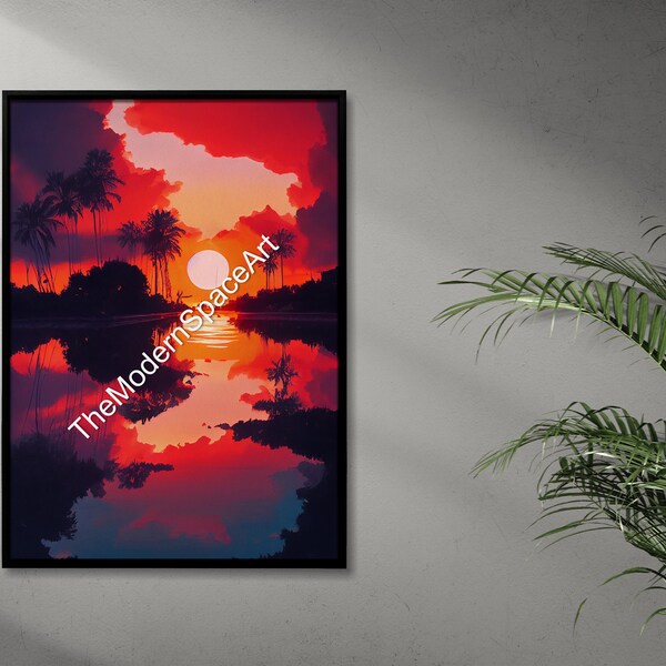 Digital Contemporary Tropical Sunset