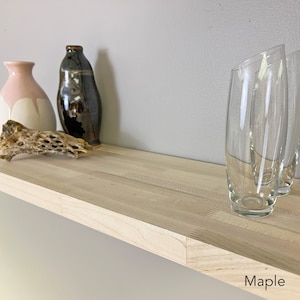 Maple Butcher Block Slab or Shelf  |  8&quot; or 12&quot; Wide  |  Unfinished |  24&quot;-72&quot; Lengths | Solid Real Wood