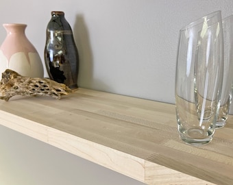 Maple Butcher Block Slab or Shelf  |  8" or 12" Wide  |  Unfinished |  24"-72" Lengths | Solid Real Wood