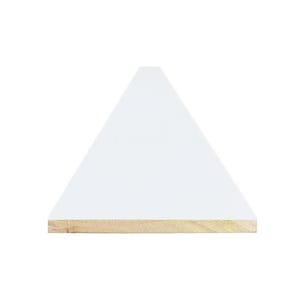 May include: White painted wooden shelf with a natural wood edge.