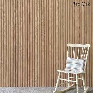 Wood Slat Wall Panels 5 Species 4-6 pcs per Box Unfinished Real American Hardwood image 3