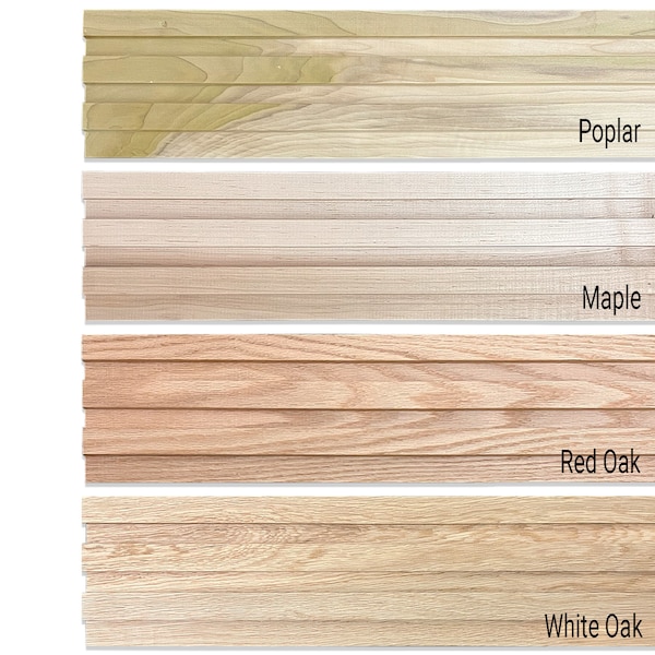 Samples of Wood Slat Wall Panels | 6" Samples of Each Wood Option